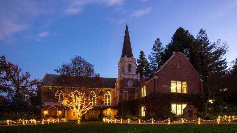 Morris Chapel at night