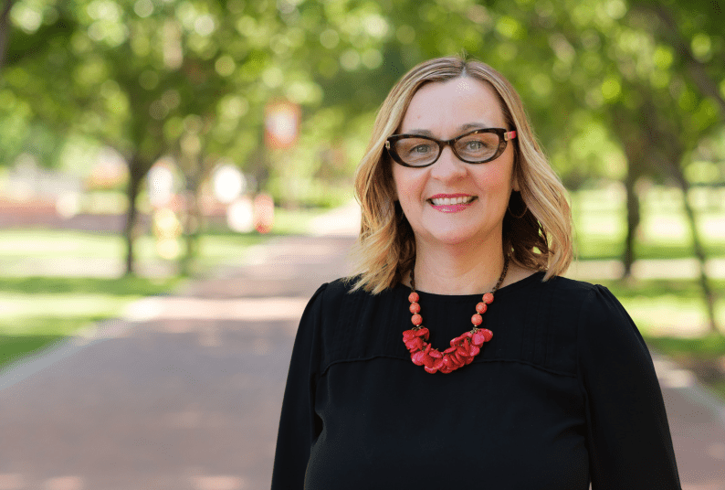 Jennifer Juanitas, OLLI Program Director, on the Stockton campus.