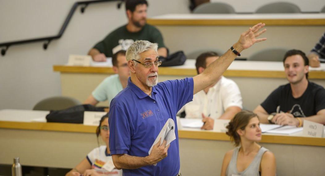 law professor in classroom with students